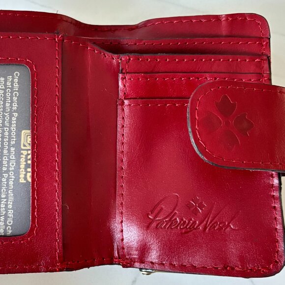 Patricia Nash Iberia Bifold Leather Wallet Sage Color RFID Protection NWT - Picture 7 of 8
